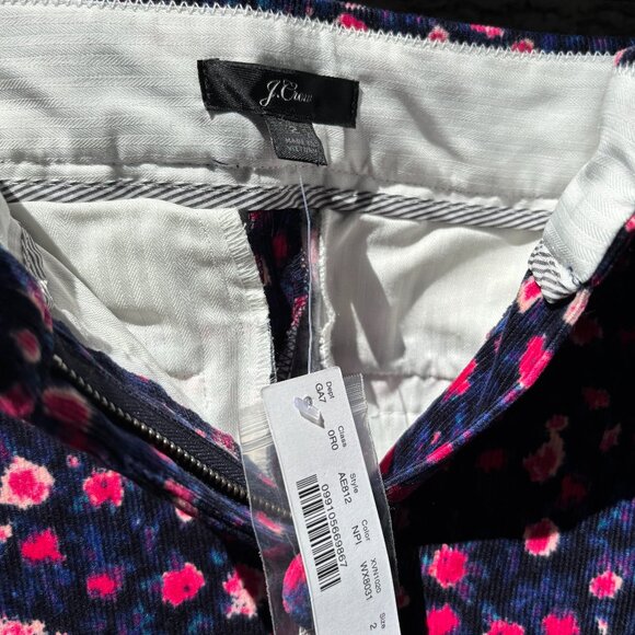 J.Crew NWT floral corduroy pants, size 2 - Picture 2 of 2